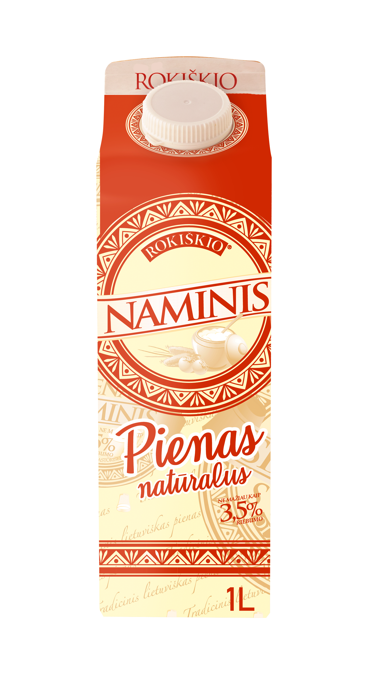 Milk ROKIŠKIO NAMINIS, natural, 1 l, Elopak