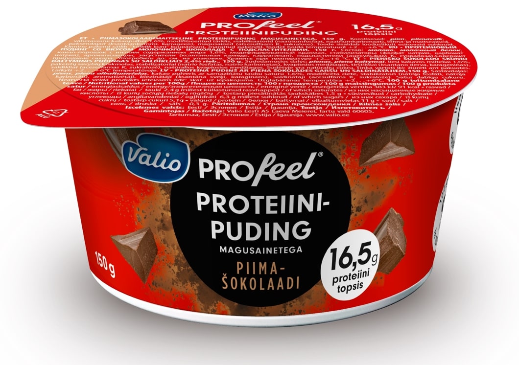 Protein pudding Valio PROFEEL, milk chocolate flavor with sweeteners,