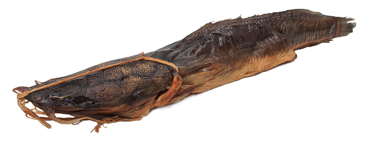 FS Hot smoked African catfish, head on, kg