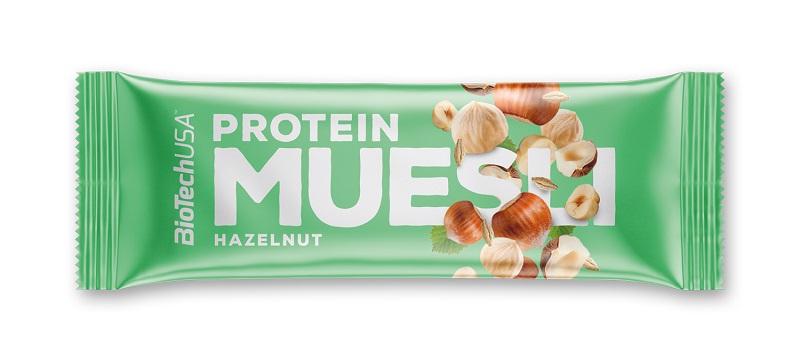 Baltyminis batonėlis BioTechUSA Muesli Bar, su lazdyno riešutais, 30 g