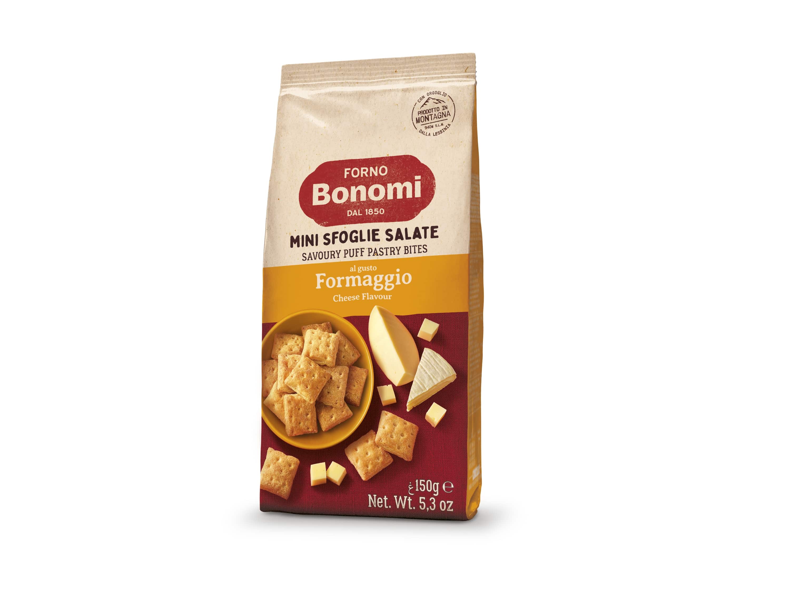 Butter dough snacks FORNO BONOMI, cheese flavor, 150 g