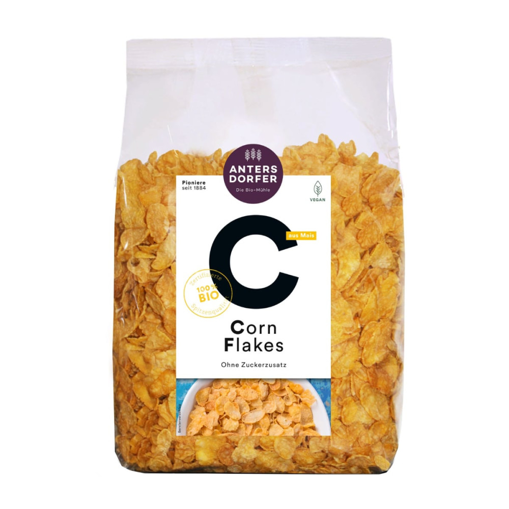 Crispy corn flakes, unsweetened, organic
