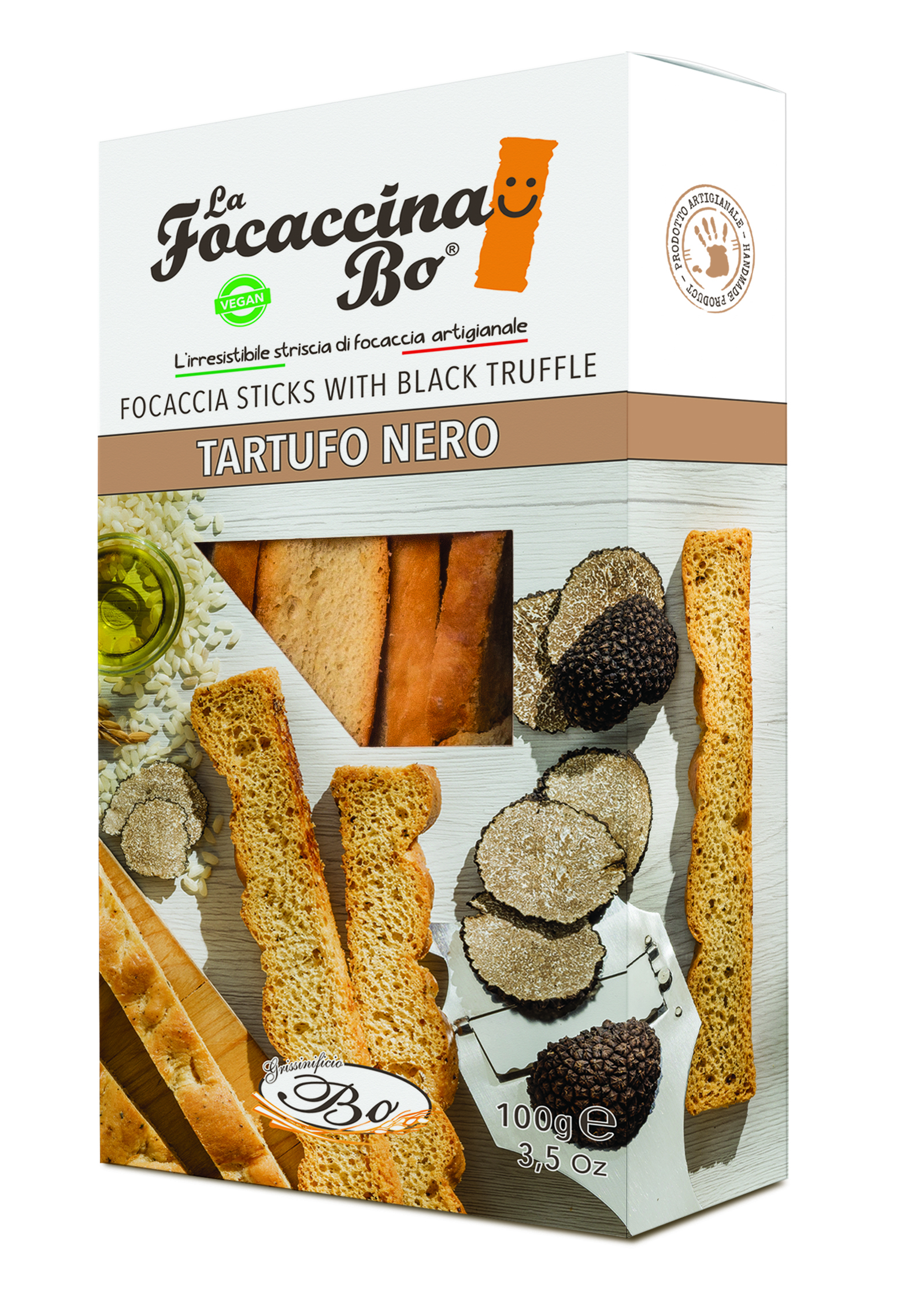 Bread sticks FOCACCINA, Al Tartufo, with truffles, rice oil, 100 g