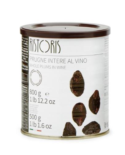 Whole plums in wine RISTORIS, 800g/500g