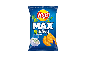 Grietinės ir prieskoninių žolelių skonio bulvių traškučiai LAY'S WAVY, 120g