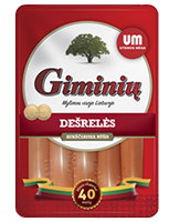 GIMINIŲ virtos dešrelės, a. r., 260 g
