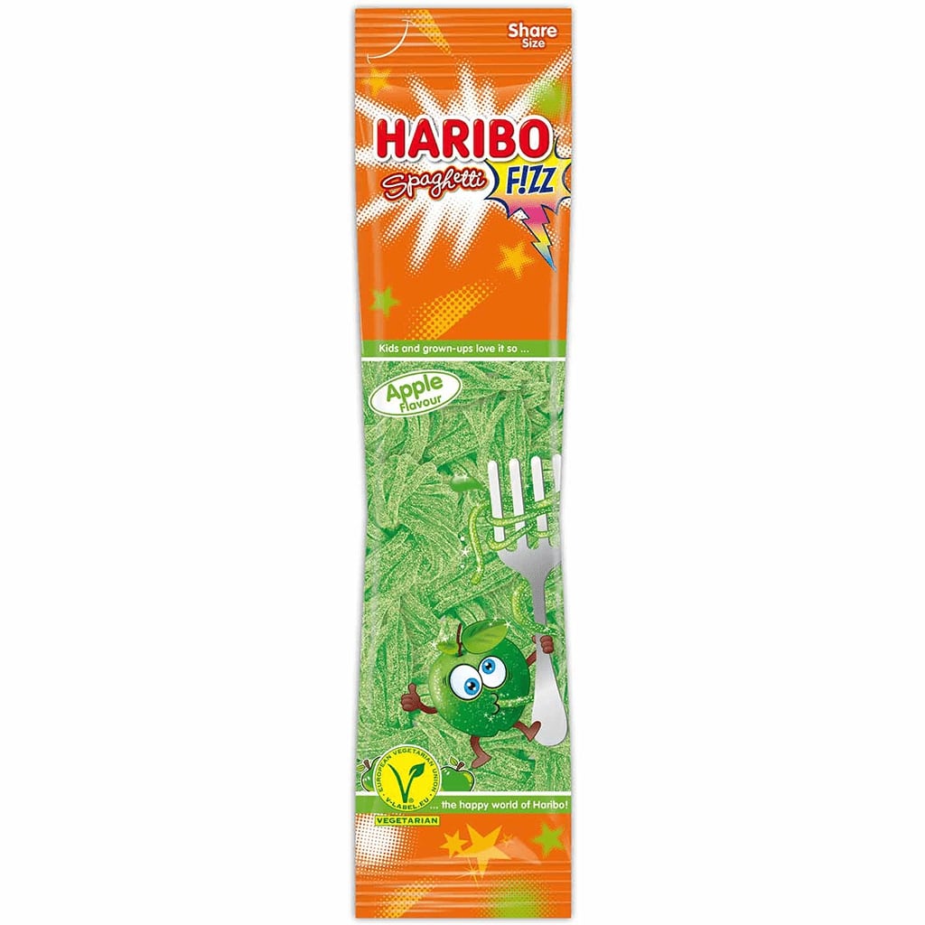 Gummies HARIBO, Spaghetti, Apple sour, 200 g