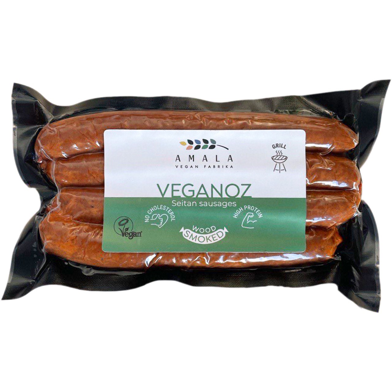 VEGANOZ rūkytos veganiškos dešrelės 150 g, AMALA