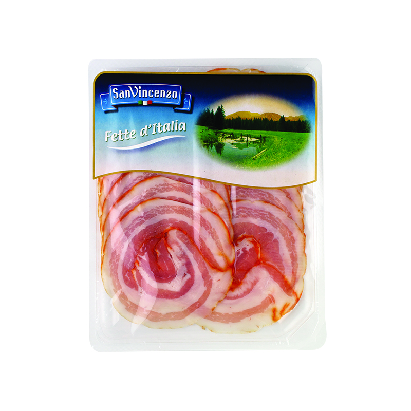 Tense bacon PANCETTA, spicy, sliced, 120 g