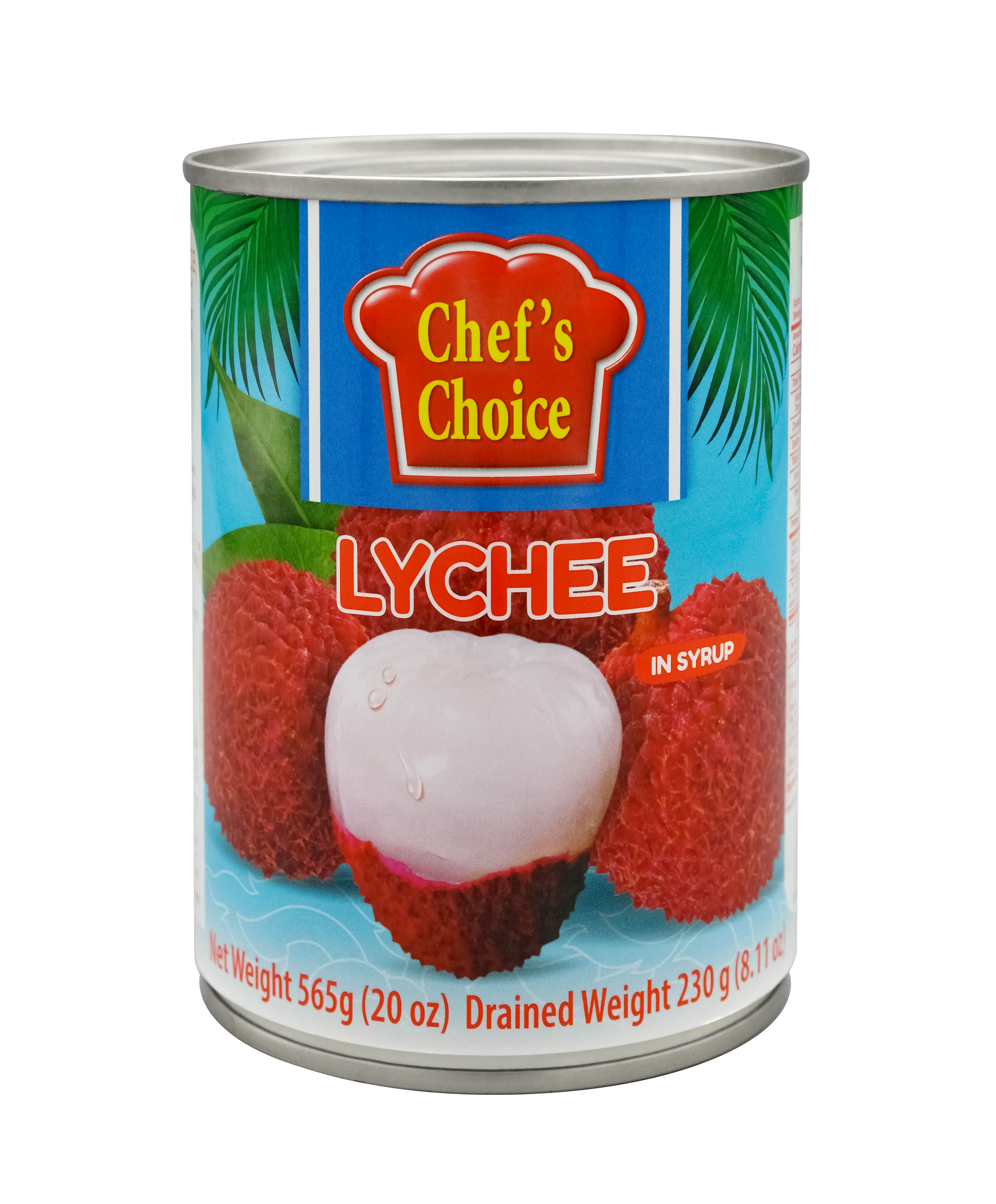 Canned lychees, CHEF'S CHOICE, in syrup, 565 g / 230 g