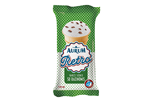 Vanilės skonio ledai su razinom RETRO 120ml