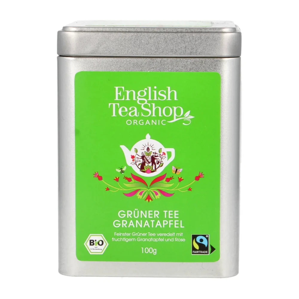 Žalioji arbata su rožių žiedlapiais ir granatais, biri, ekologiška