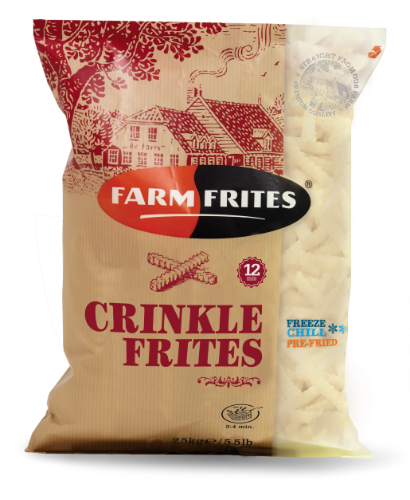 Frozen potatoes FARM FRITES Superfarm, crinkle, 2,5 kg