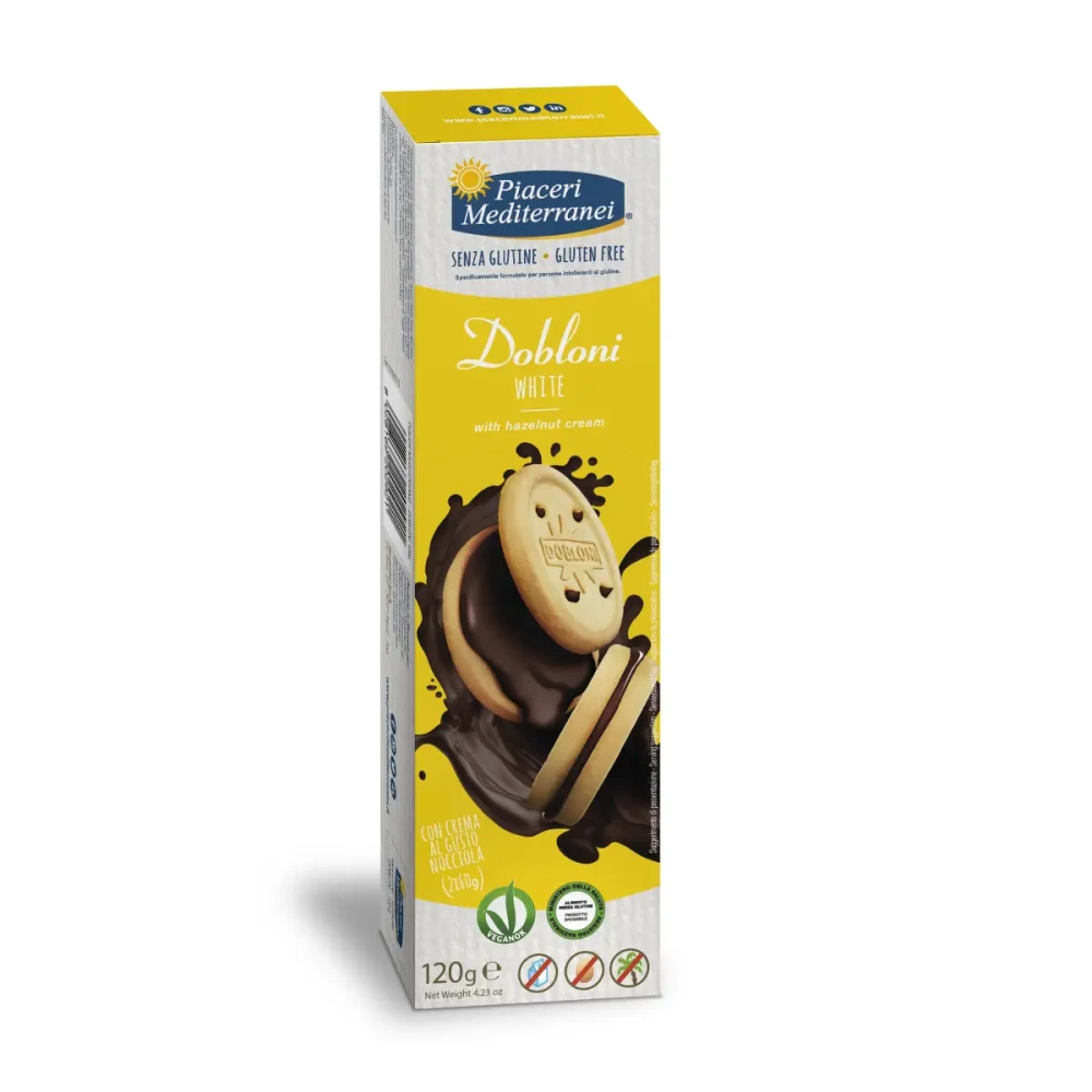 Sausainai DOBLONI WHITE PIACERI MEDITERRANEI, be glitimo