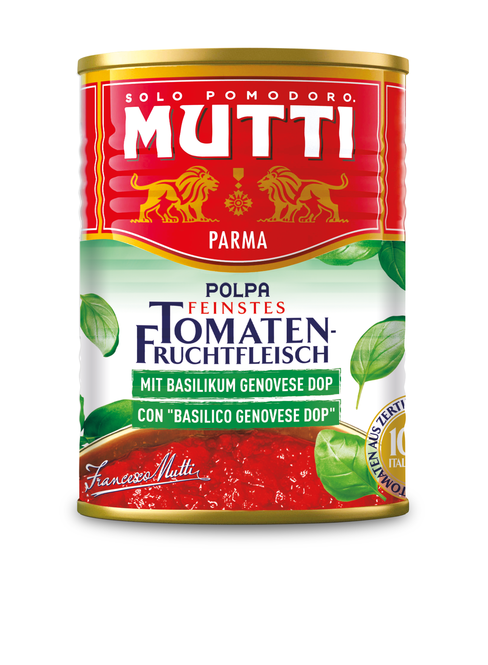 Chopped tomatoes MUTTI, with basil, 400 g