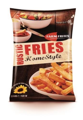 Frozen potatoes HOME STYLE Rustic irregular cut with skin, 2,5 kg