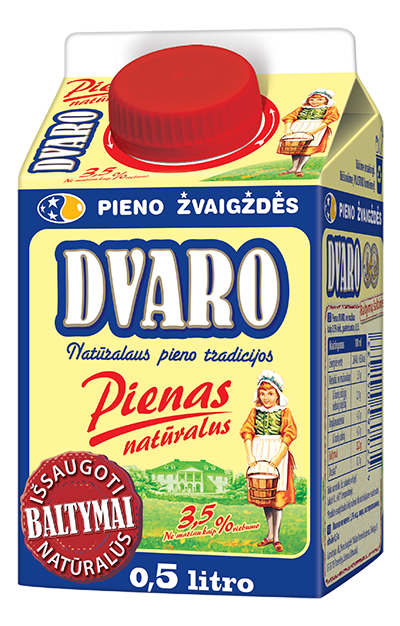Natūralus DVARO pienas, 3,5 % rieb., 500 ml