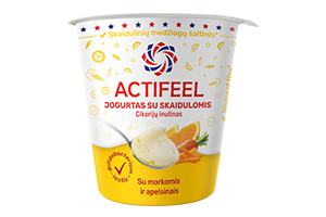Jogurtas su cikorijų inulinu, morkomis ir apelsinais ACTIFEEL, 300g