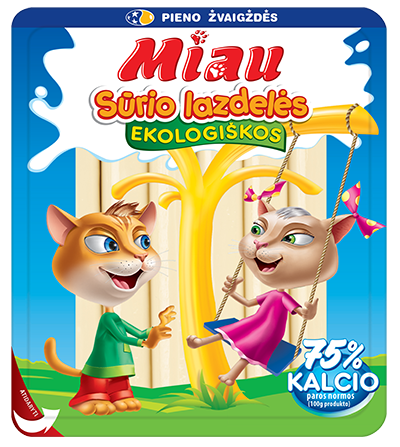 Ekologiškos sūrio lazdelės MIAU, 40 % rieb. s. m., 180 g