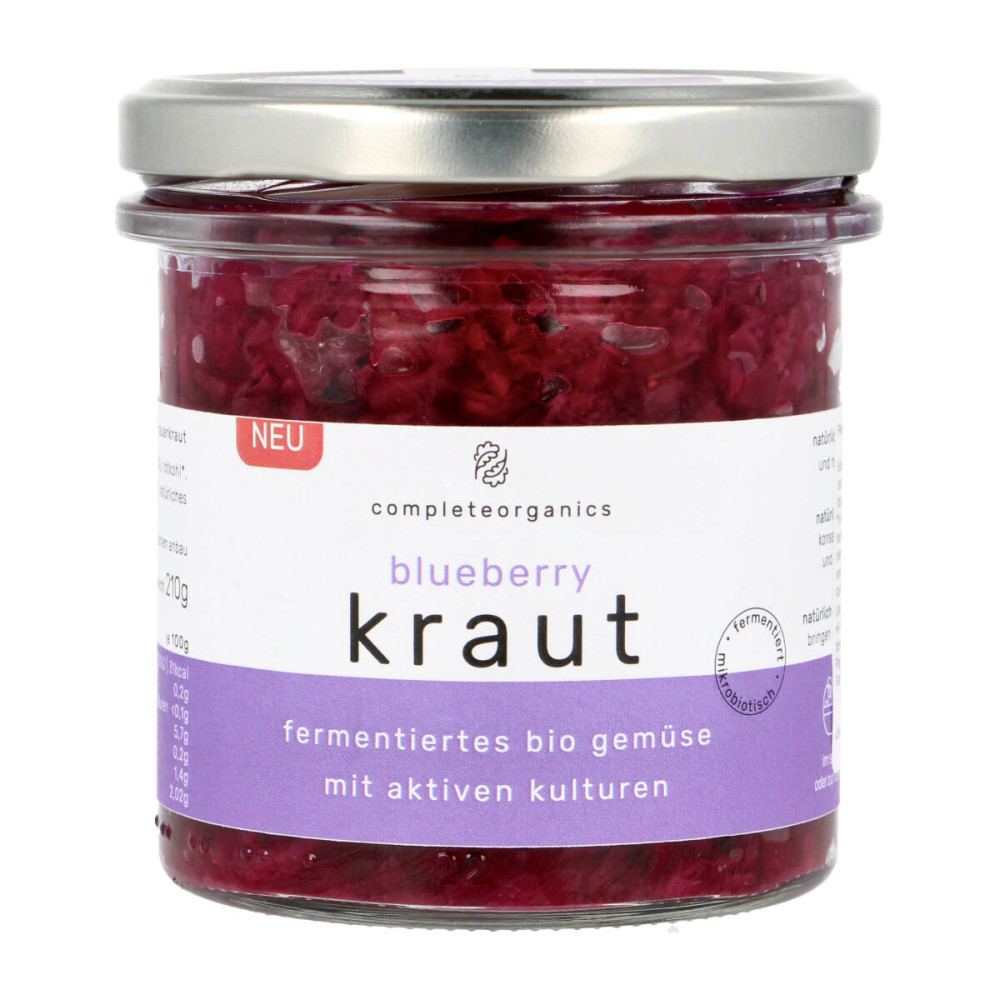 Fermented cabbage with blueberries, organic