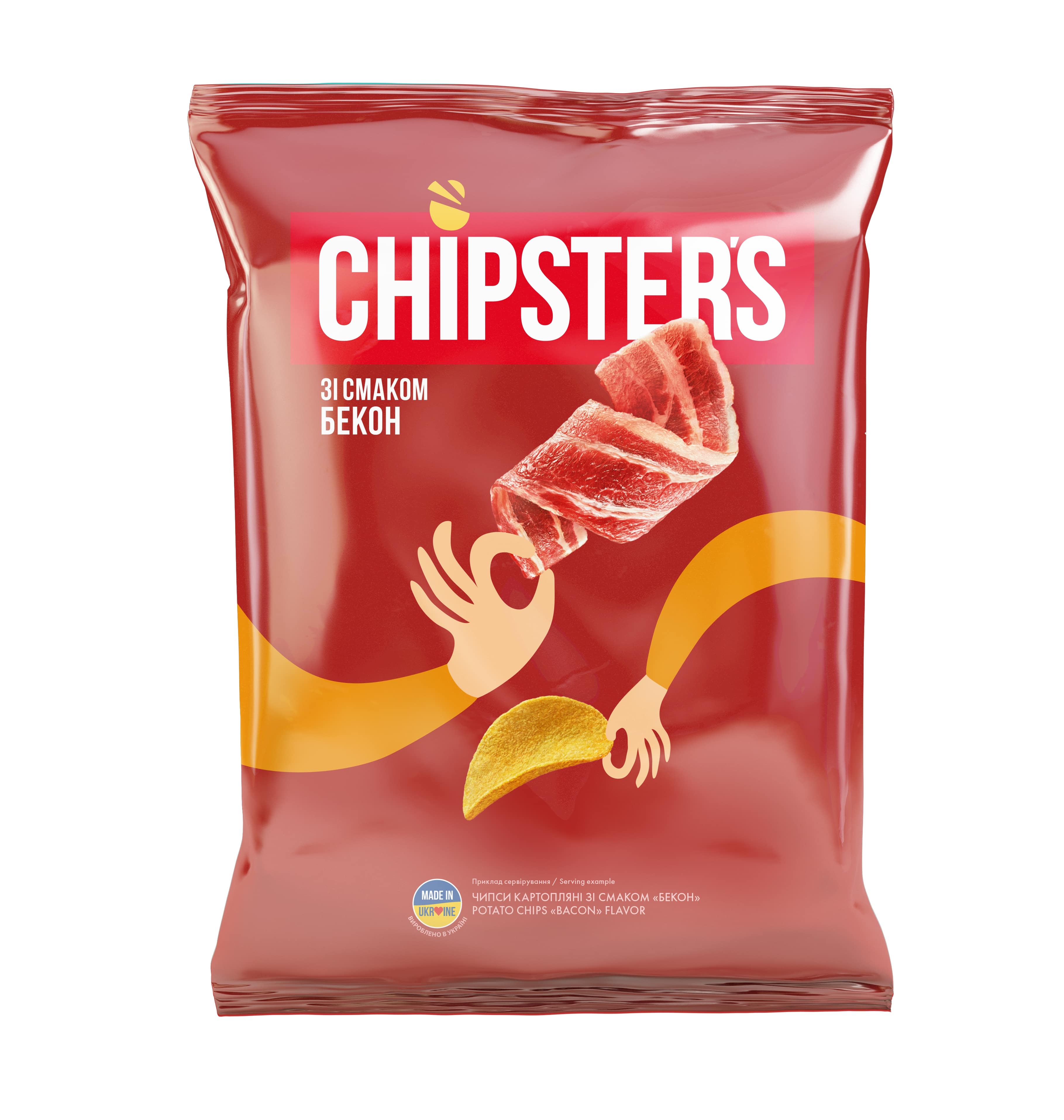 Potato chips CHIPSTER'S, bacon flavor, 120 g