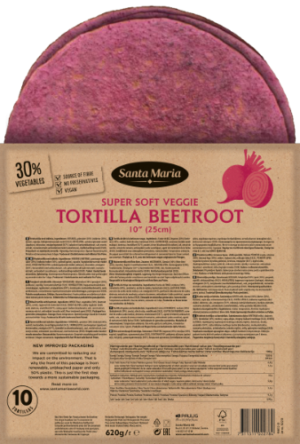 Tortilla Beetroot 10” (25cm), SANTA MARIA 620 g