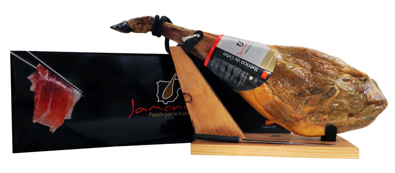 Dried ham JAMONDOR  Iberijos Cebo, with stand and knife, 8  kg