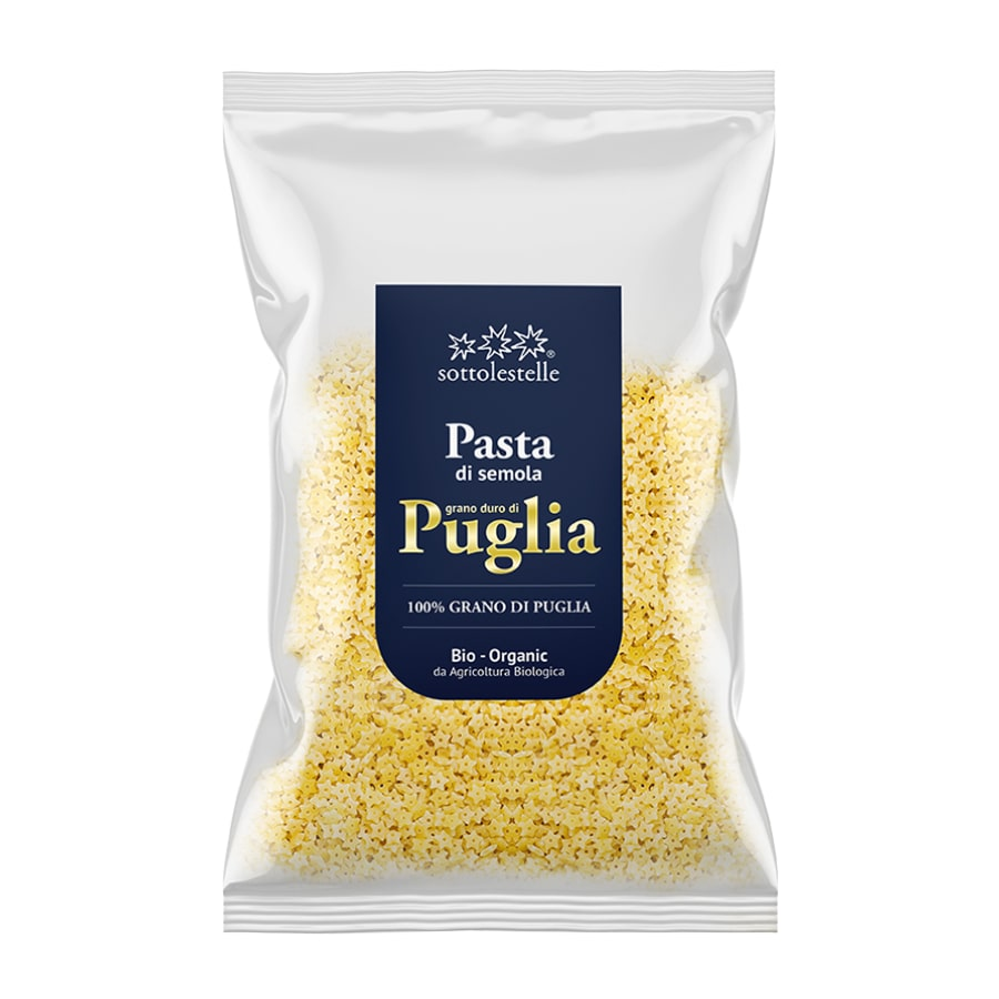 Star-shaped pasta, organic