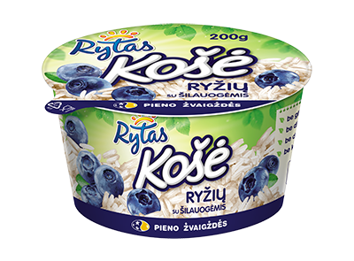 Ryžių košė RYTAS su šilauogėmis, 6 % rieb., 200 g