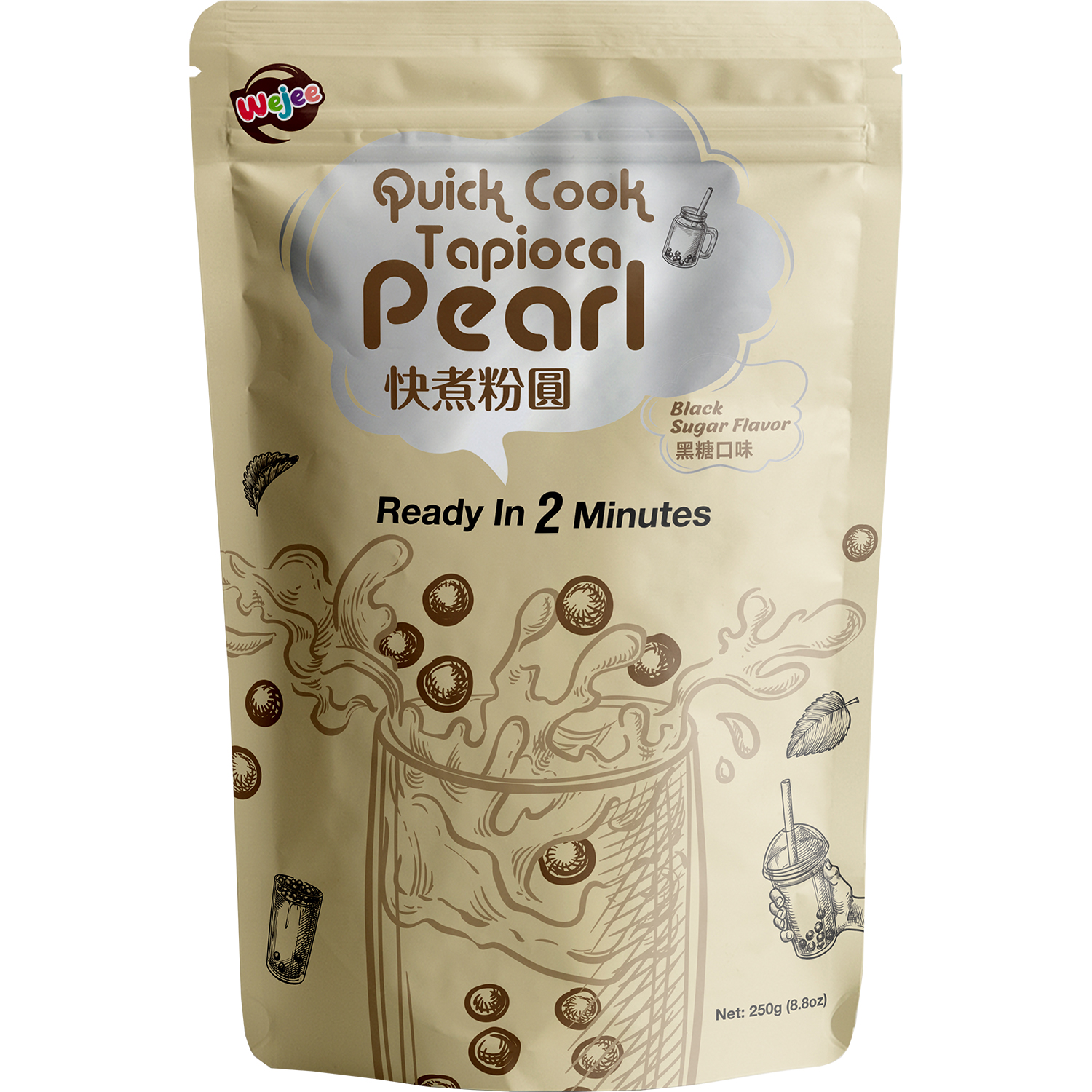 Tapioca pearls WEJEE, brown sugar flavor, 250 g