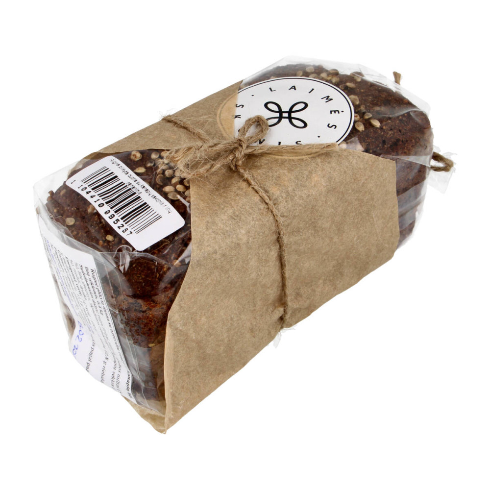 Rye steam-baked bread with hemp seeds and flaxseeds