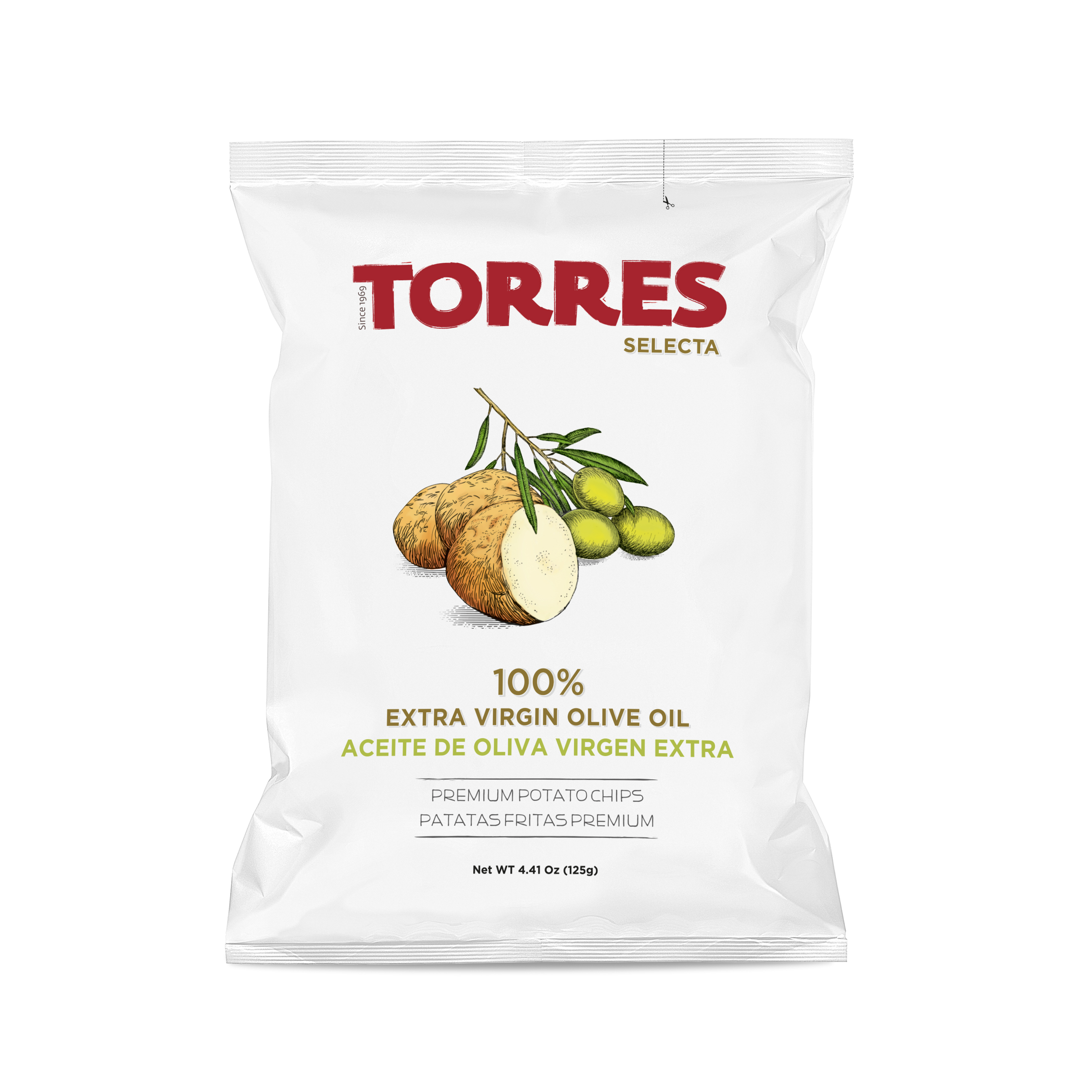 Potato chips TORRES, with olive oil, 125 g