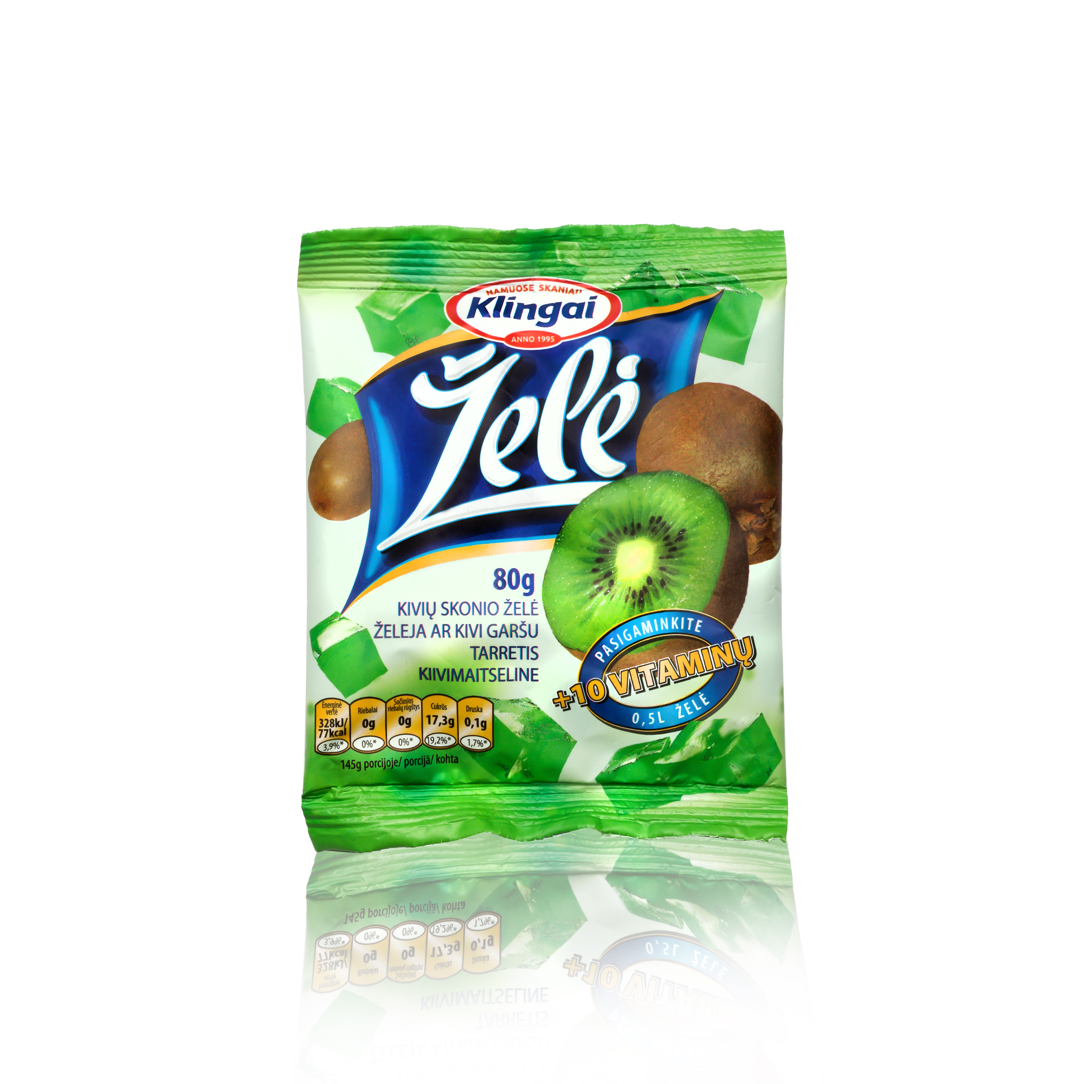 Jelly KLINGAI, kiwi flavour, 80 g