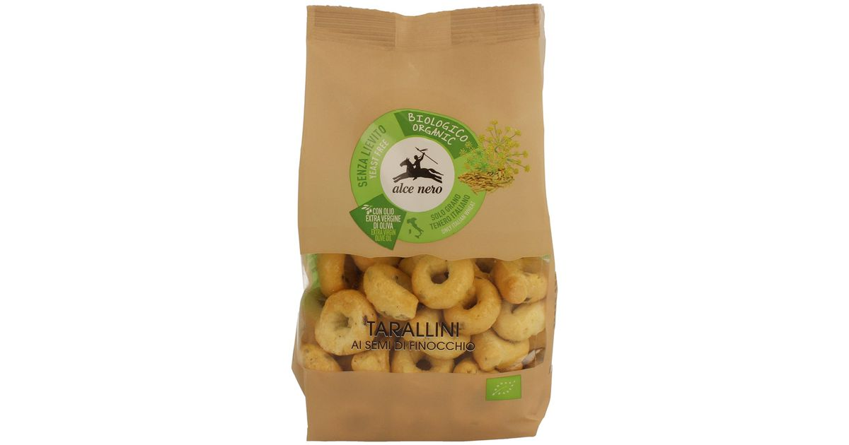 Krekeriai TARALLINI su pankolių sėklomis ir alyvuogių aliejumi, ekologiški