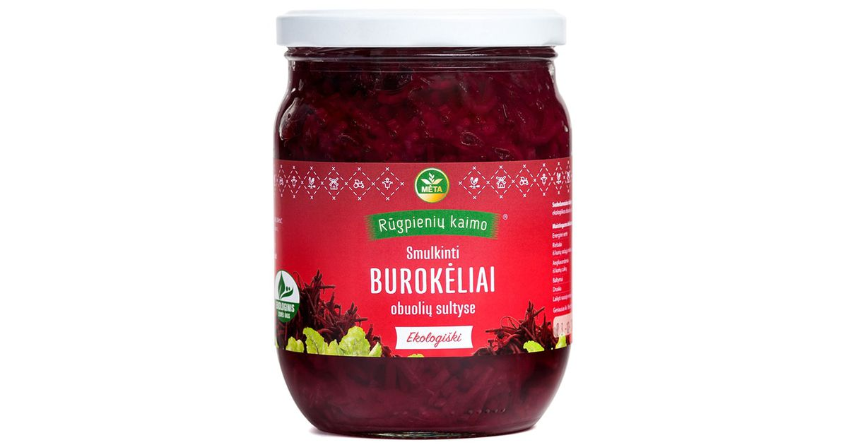 Finely chopped beets in apple juice, organic