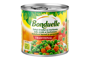 Žirneliai su morkų kubeliais BONDUELLE, 400 g