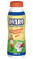 DVARO sterilizuota plakamoji grietinėlė, 35 %, 450 ml
