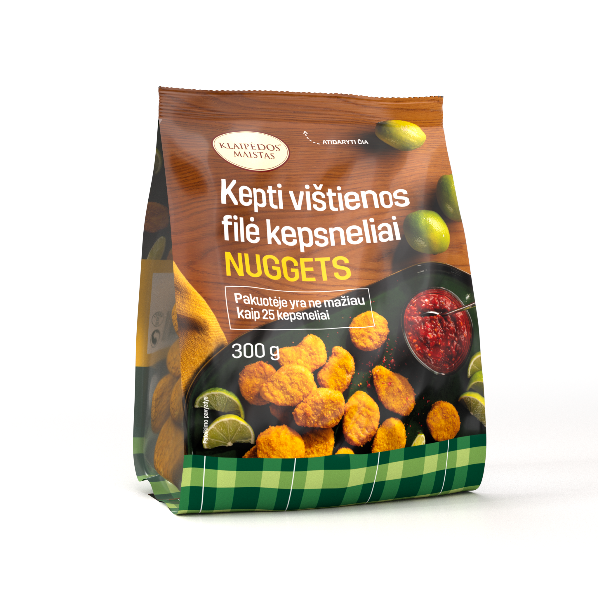 Fried chicken fillet nuggets KLAIPEDA FOOD, 300 g