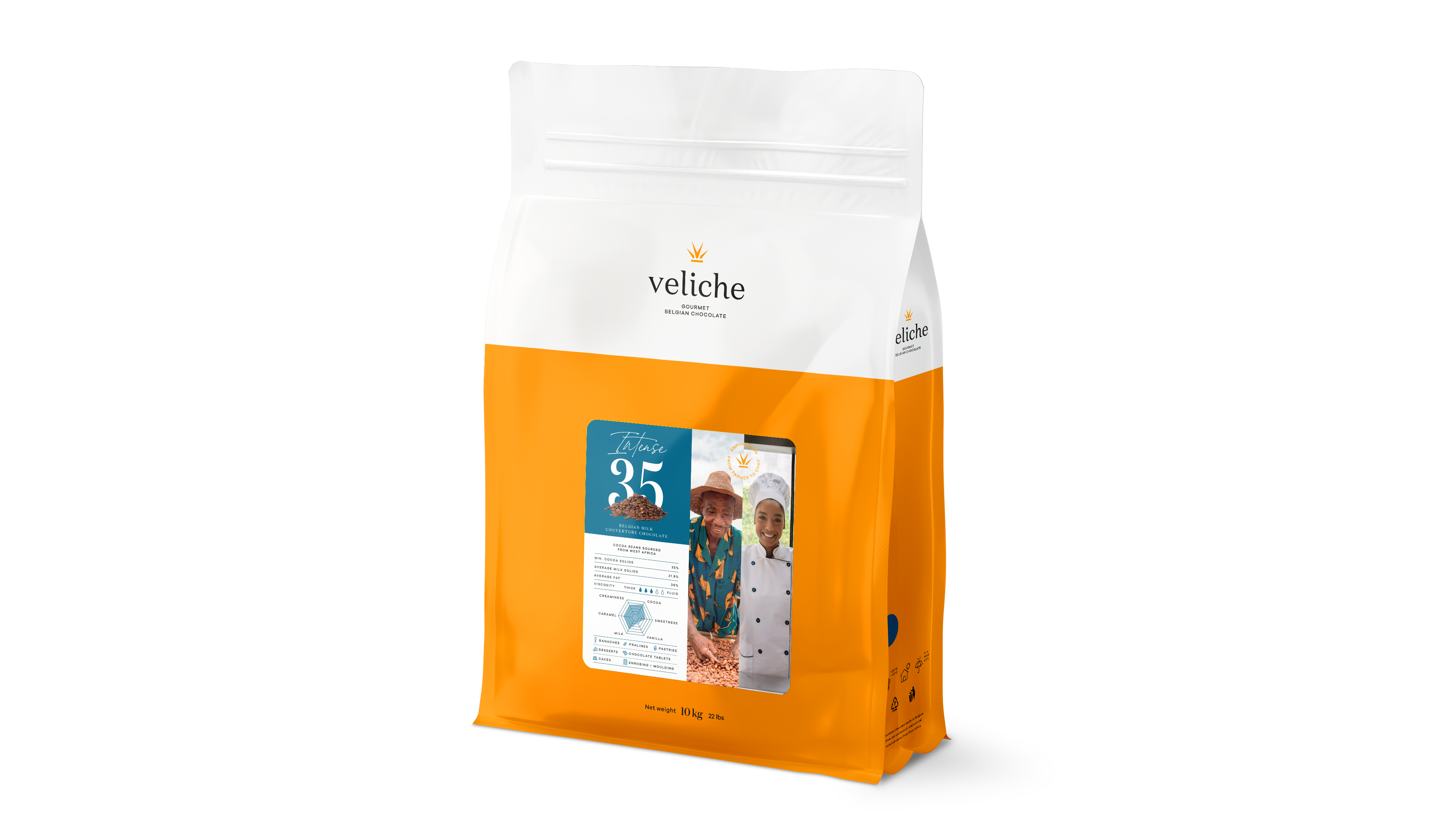 Milk chocolate VELICHE, 35%, 10 kg