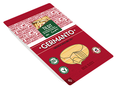 Fermentinis sūris GERMANTO TILSIT riekelėmis, 45 % rieb. s. m., 150 g