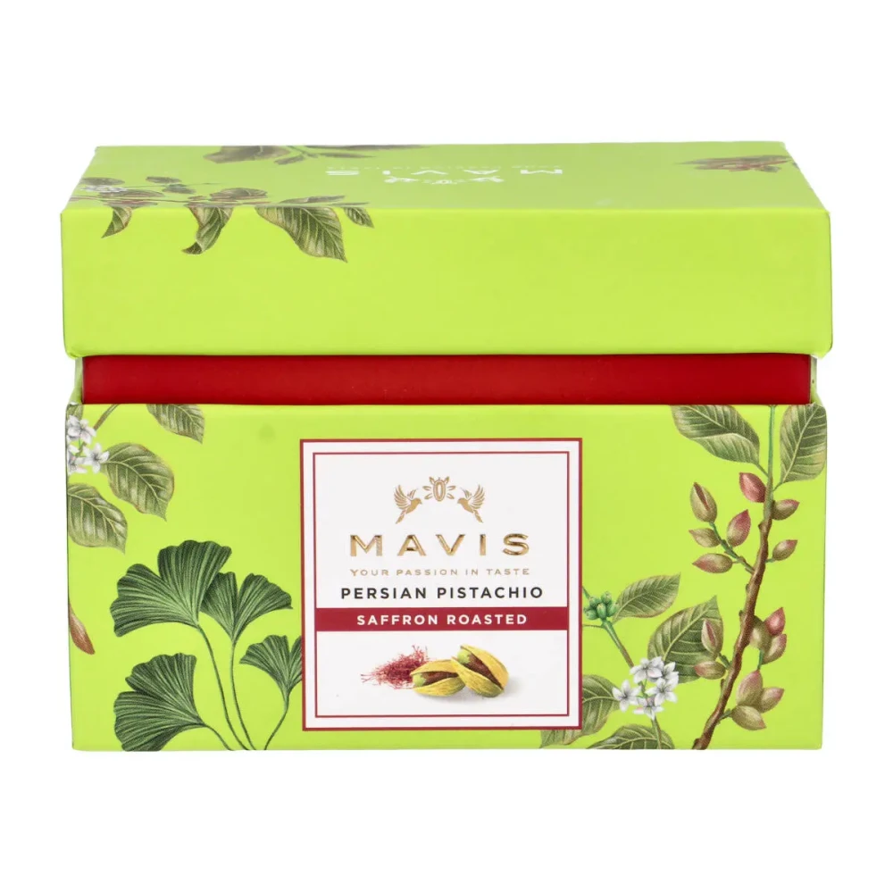 Pistacijos su šafranu PERSIAN PISTACHIO kepintos, dėžutėje