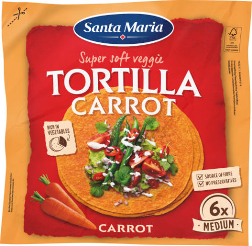 Wheat tortillas SANTA MARIA, with carrots (6 pcs.), 240 g