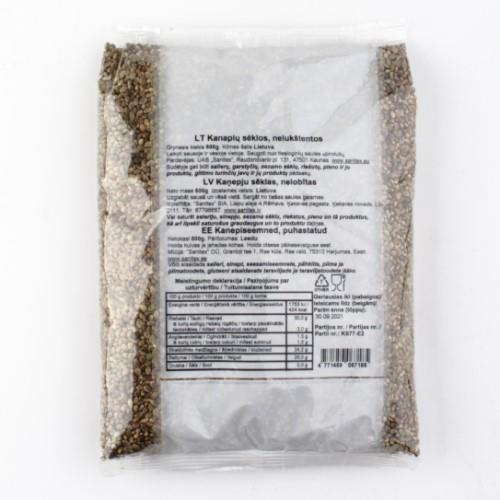 Hemp seeds, not shelled, 500 g