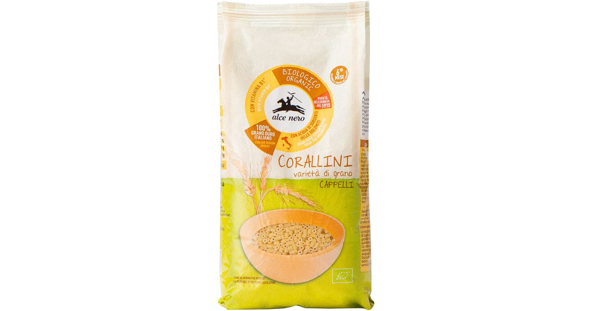 Hard wheat CORALLINI pasta, for babies from 6 months, organic