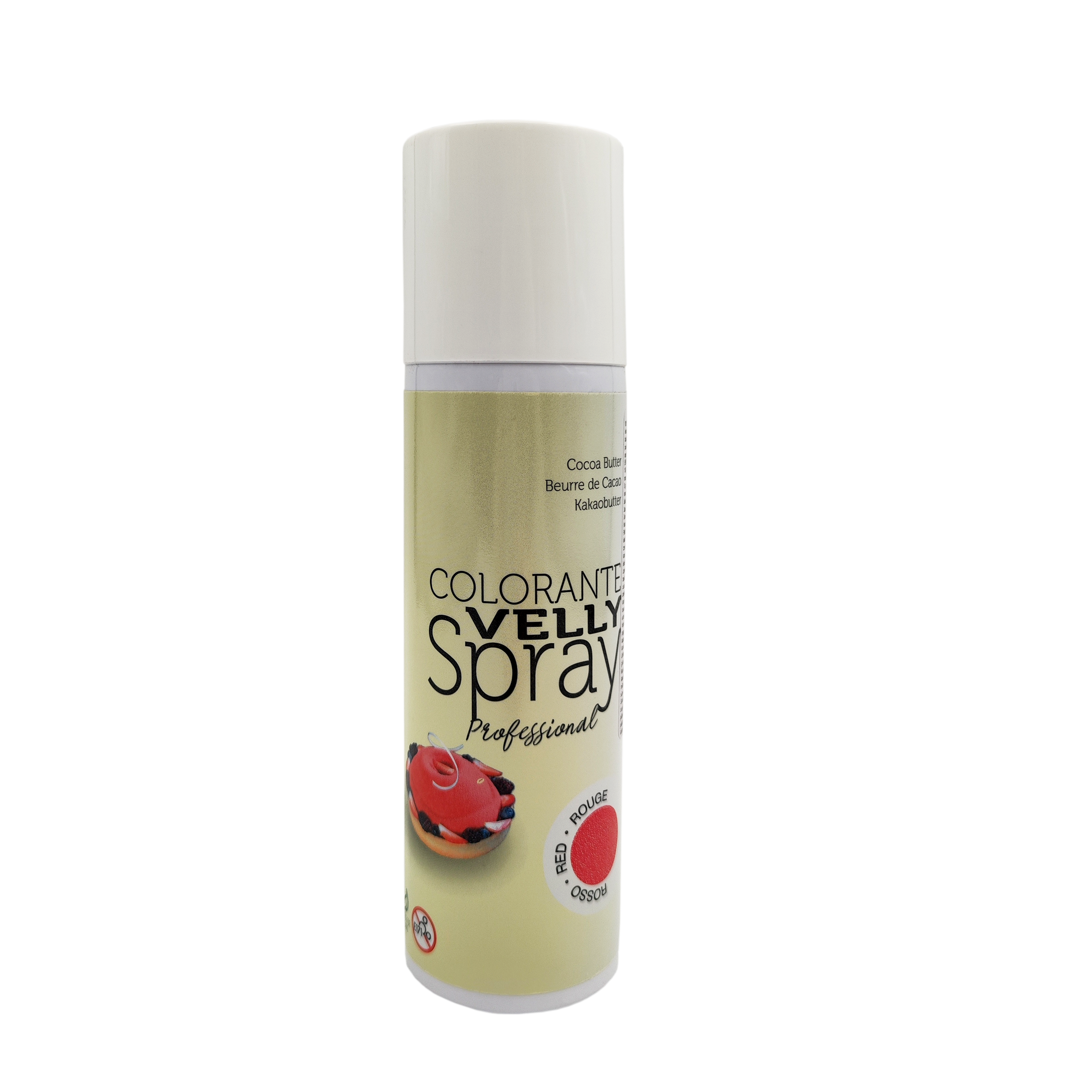 Maistiniai purškiami dažai su kakavos sviestu raudoni VELLY, 250 ml