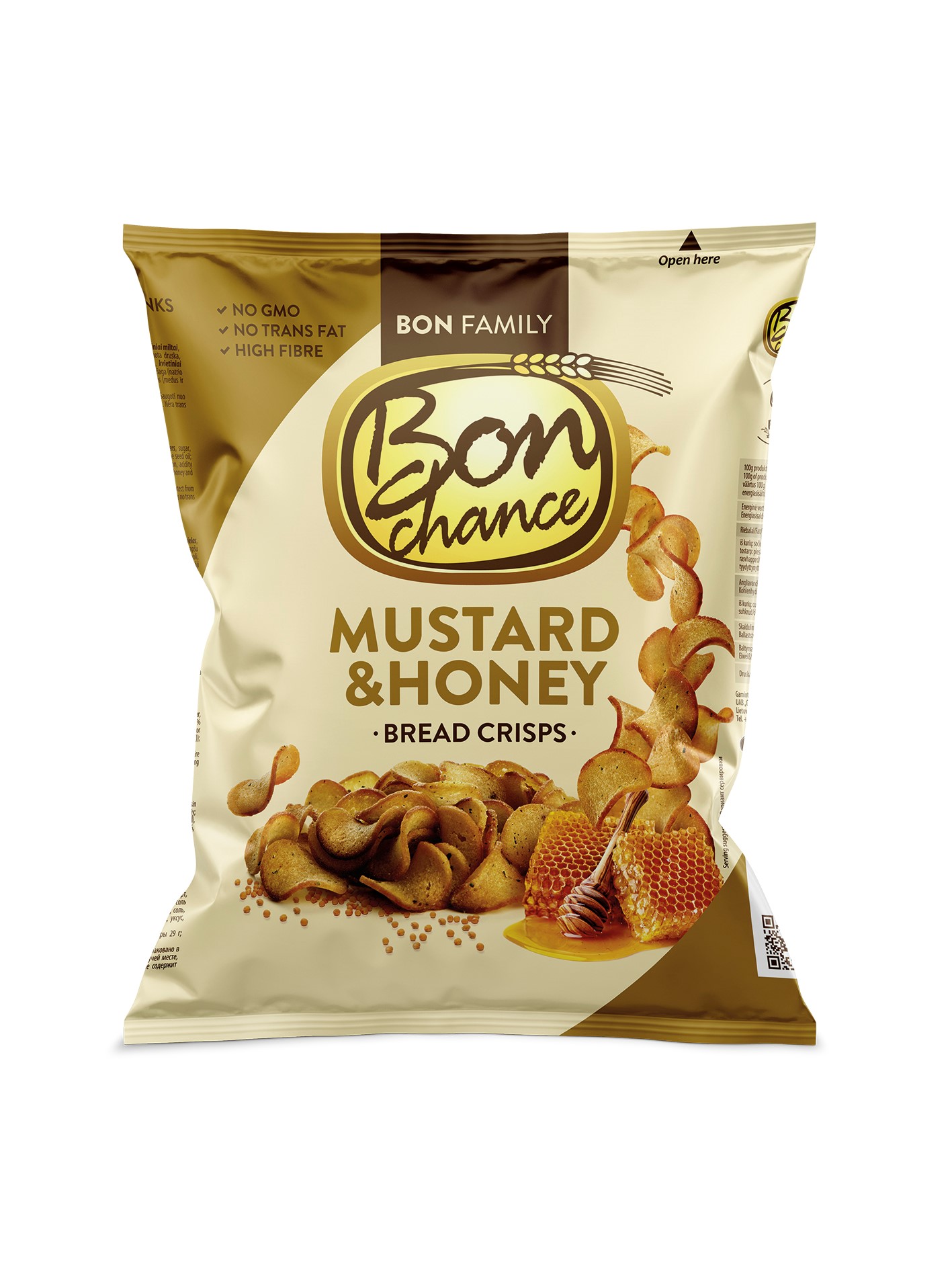 Bread chips BON CHANCE, with mustard and honey, 120 g