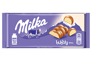 Pieninis šokoladas MILKA BUBBLY (baltas), 95 g