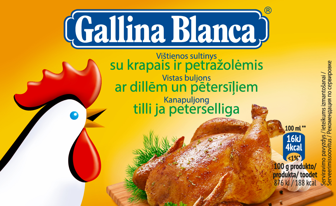 Chicken broth GALLINA BLANCA, with dill and parsley, 8 pcs.