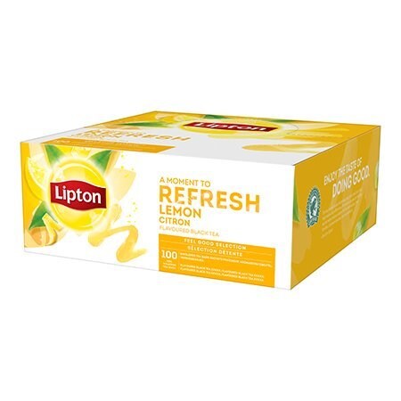 Black tea LIPTON Classic, with lemon, 100 pcs