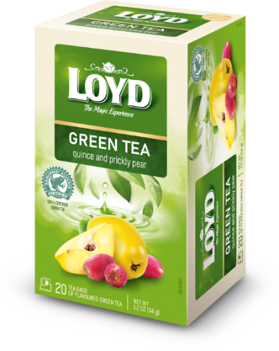 Žalioji arbata LOYD, svarainių ir opuncijų skonio, 20 x 1.7g